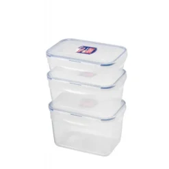 Lot 3 Boîtes de Conservation Rectangulaires Lock and Lock