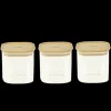 Lot 3 Boîtes de Conservation en Verre et Bambou Carré 800 ml Pebbly