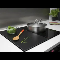 Lot 2 Protections Plaque de Cuisson en Verre Noir Pebbly