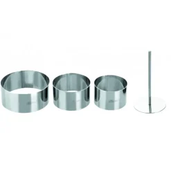 Lot Cercle Inox avec Poussoir Ø 7 / 8 et 10 cm (x3) Ibili