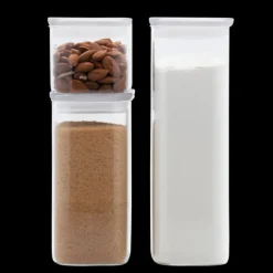 Lot de 3 Boîtes de Conservation en Verre Rectangulaire Pebbly