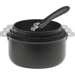Lot de 3 Casseroles Aluminium avec 1 Poignée Noire Cookway Amovible
