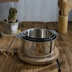 Lot de 3 Casseroles Inox Mutine avec 1 Poignée Amovible Casteline Cristel