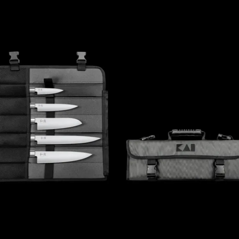 Mallette 5 Couteaux de Cuisine Japonais Wasabi Black Kai