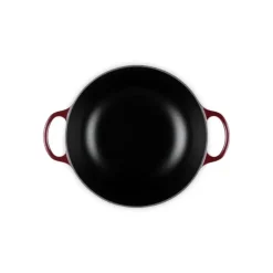 Marmite en Fonte 26 cm Garnet Bouton Doré Le Creuset Signature