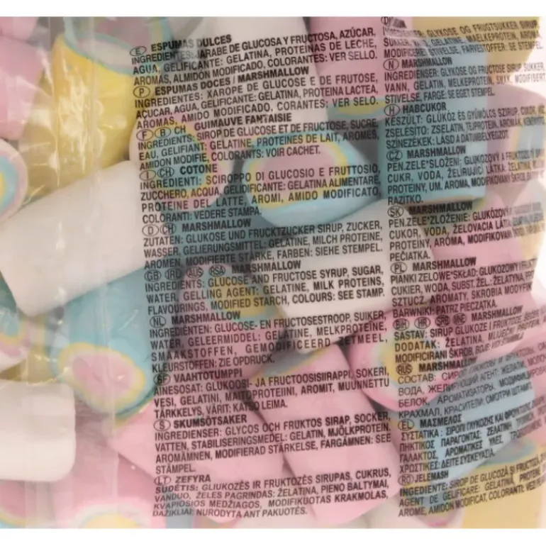 Marshmallow Roulés 1 kg Bonbons Sans Gluten