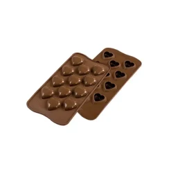 Moule à Chocolat 12 Cœurs Bombés Easy Choc - Silicone Spécial Chocolat