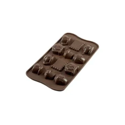Moule à Chocolat 12 Sujets Tea Time Easy Choc - Silicone Spécial Chocolat
