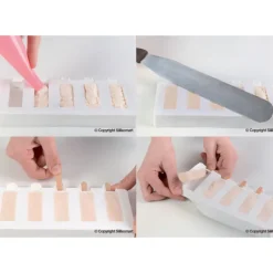 Moule à glace silicone 10 barres rectangles avec bâtonnets SilikoMart