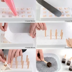 Moule à glace silicone 30 mini Cubes avec bâtonnets SilikoMart