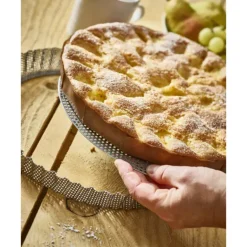 Moule à Tarte Cannelée Inox Perforé Amovible Ø 28 cm x H 2,5 cm De Buyer