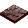 Moule Chocolat Carré avec Feuille (x10) Chocolate World