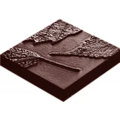Moule Chocolat Carré avec Feuille (x10) Chocolate World