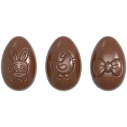 Moule Chocolat Oeuf Motifs Pâques 6,2 cm (x12) Chocolate World