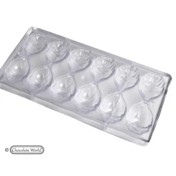Moule Chocolat Rose Ouverte 12 Cavités Chocolate World