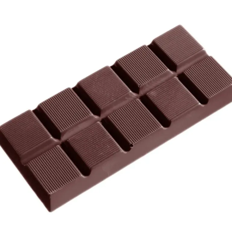 Moule Chocolat Tablette 10 Carrés Striés (x5) Chocolate World