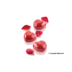 Moule Silicone 15 Coeurs Bombés 4,5 x 4,4 cm 30ml SilikoMart Professional