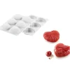 Moule Silicone 6 Coeurs Lovely 8,2 x 7,7 cm x H 3,1 cm Silikomart Professional