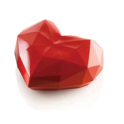 Moule Silicone 6 Coeurs Origami 82,6 x 74 x h35 mm 110ml SilikoMart Professional