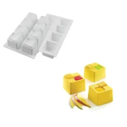 Moule Silicone 8 Cubes Kuadro 6 x 6 cm 150ml SilikoMart Professional