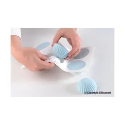 Moule Silicone 6 Demi Sphères Vrillées Ø 75 mm SilikoMart Professional