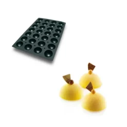 Moule Silicone 28 Demi-sphères Ø7 x 3,5 cm 90ml SilikoMart Professional