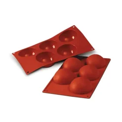 Moule Silicone 5 Demi-sphères 8 cm x H 4 cm Silikomart