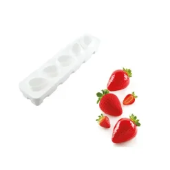 Moule Silicone 5 Fraises 120 ml Silikomart Professional