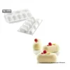 Moule Silicone 8 Ovales Bombés 8,2 x 4,3 cm 81ml SilikoMart Professional