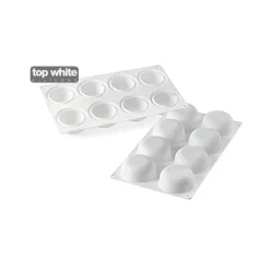 Moule Silicone 8 Ronds Bombés 85 ml Silikomart Professional