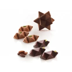 Moule Silicone 2 Étoiles Star Game 7,5 x 7,5 cm Silikomart Professional