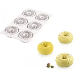 Moule Silicone Intreccio Ø 7,5 cm x H 3,5 cm (x6) Silikomart Professional