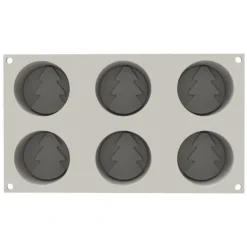 Moule Silicone Sapin Mini Hiver Ø 7 x H 3 cm (x6) Silikomart