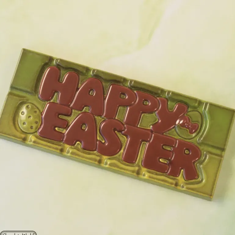 Moule Tablette Chocolat Happy Easter 11,8 x 5 cm (x4) Chocolate World