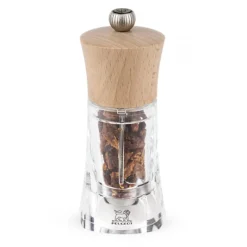 Moulin à Piment Oléron 14 cm Transparent-Bois Naturel Peugeot