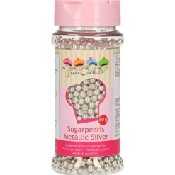 Perles de Sucre Argent Métallique 80g Funcakes