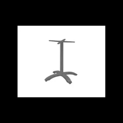 Pied de Table Base 4 Branches en Métal Gris Aluminium Athena Lyrose