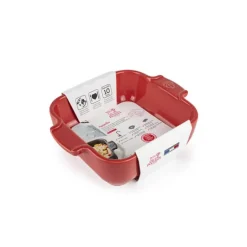 Plat à Four Carré en Céramique Appolia 18 cm Rouge Peugeot