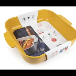 Plat à Four Carré en Céramique Appolia 36 cm Jaune Safran Peugeot