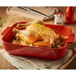 Plat à Four Rectangulaire en Céramique Appolia 40 cm Rouge Peugeot