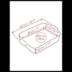 Plat à Four Rectangulaire en Céramique Appolia 22 cm Vert Forêt Peugeot