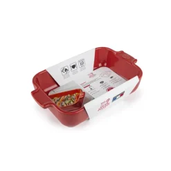 Plat à Four Rectangulaire en Céramique Appolia 22 cm Rouge Peugeot