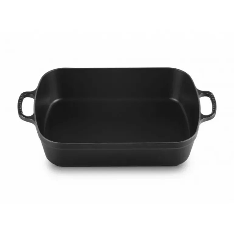 Plat Rectangulaire en Fonte 37 cm Noir Mat Le Creuset