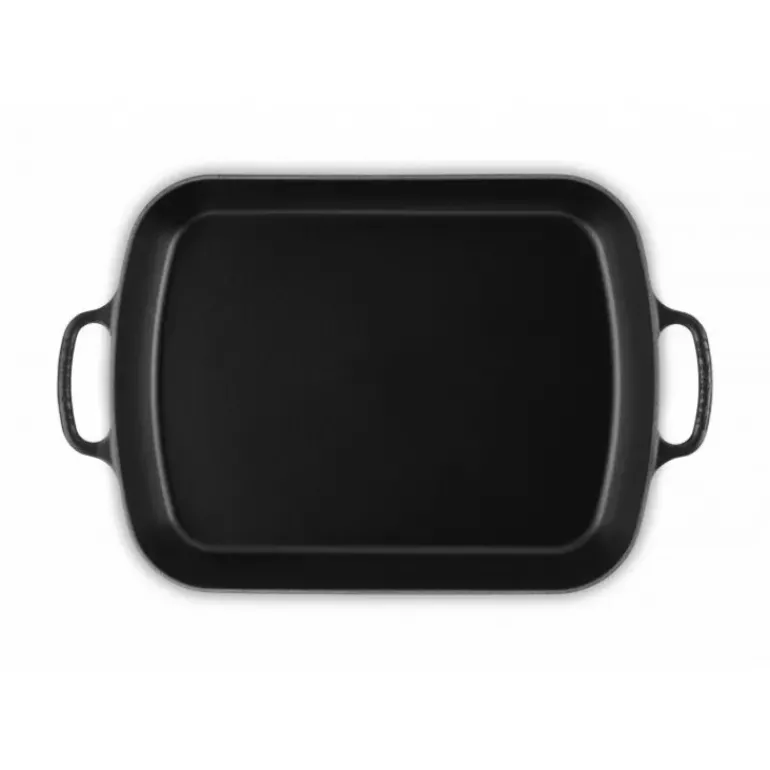 Plat Rectangulaire en Fonte 37 cm Noir Mat Le Creuset