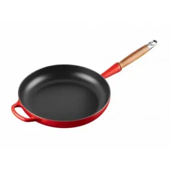 Poêle en Fonte 28 cm Cerise avec Manche en Bois Le Creuset Signature