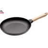 Poêle en Fonte Noir 28 cm Manche Bois Staub