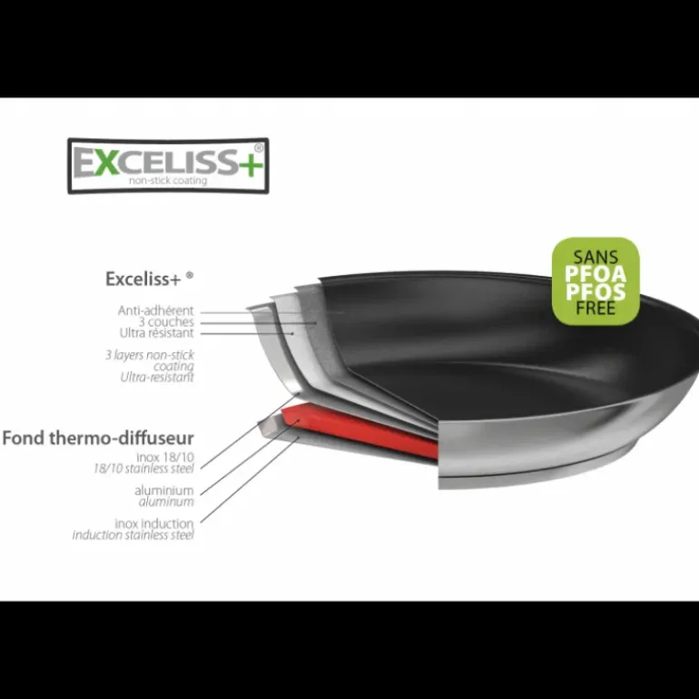 Poêle Haute Ø 24 cm Strate Amovible Inox Exceliss Cristel