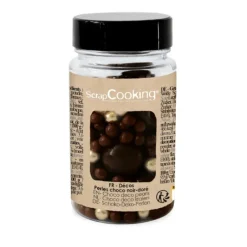 Pot de Décors en Perles Or et Chocolat Noir 50 g ScrapCooking