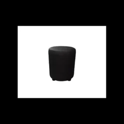 Pouf Rond en Simili Cuir Noir Lisbonne 2imahl