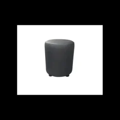 Pouf Rond en Tissu Gris Lisbonne 2imahl